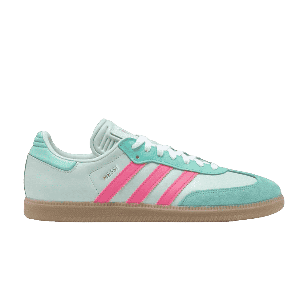 Lionel Messi x adidas Samba J Halo Mint Lucid Pink - adidas Sneaker